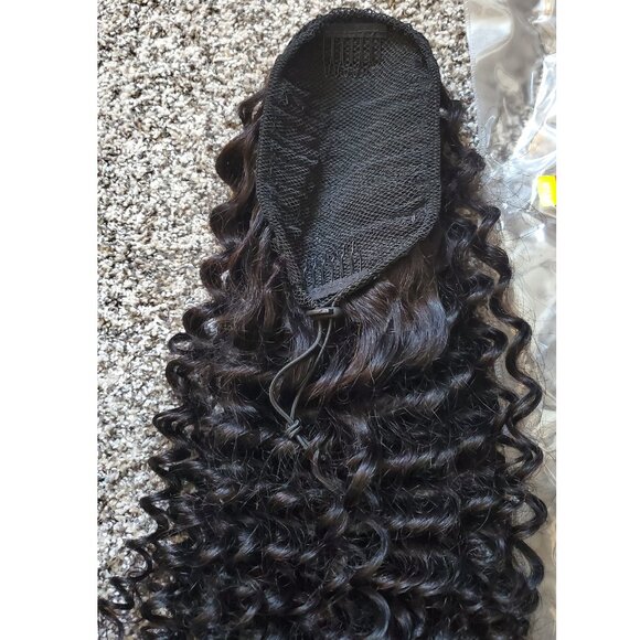 26 Inch Human Hair Deep Wave Drawstring Ponytail - Picture 4 of 4